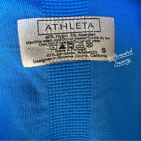 Athleta (Small) Tracker 1/2 Zip Blue Fitted Long Sleeve Top - Size Small - Picture 12 of 12